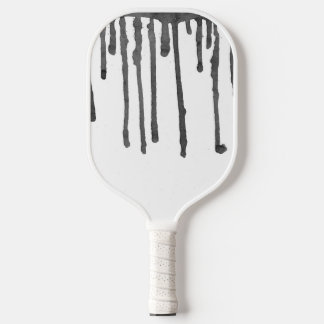 Black Paint Drop Stripes Pattern Pickleball Schläger