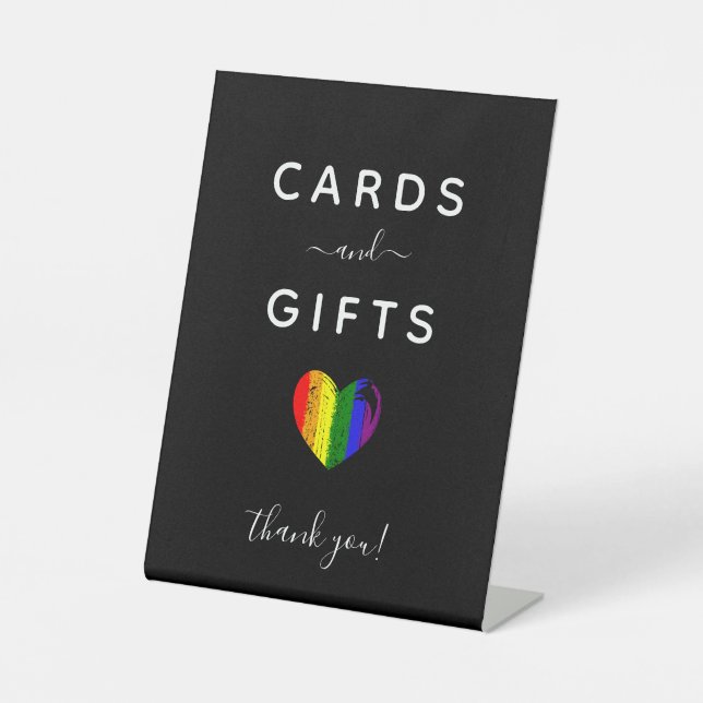 Black Paint Stroke Pride Herzkarten und Geschenke Sockelschild (Vorderseite)