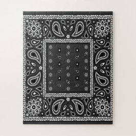 Black Paisley Bandana Birthday Hip Hop Rap Scarf Puzzle