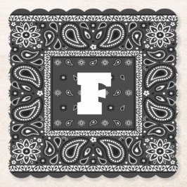 Black Paisley Bandana Birthday Hip Hop Rap Scarf Untersetzer