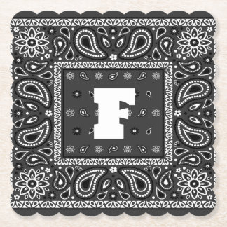 Black Paisley Bandana Birthday Hip Hop Rap Scarf Untersetzer