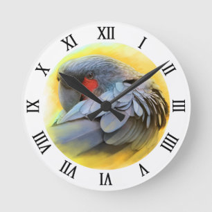 Black Palm Cockatoo realistic painting Runde Wanduhr