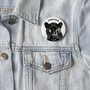 Black Panther Animal Cooler Personalisierter Name Button