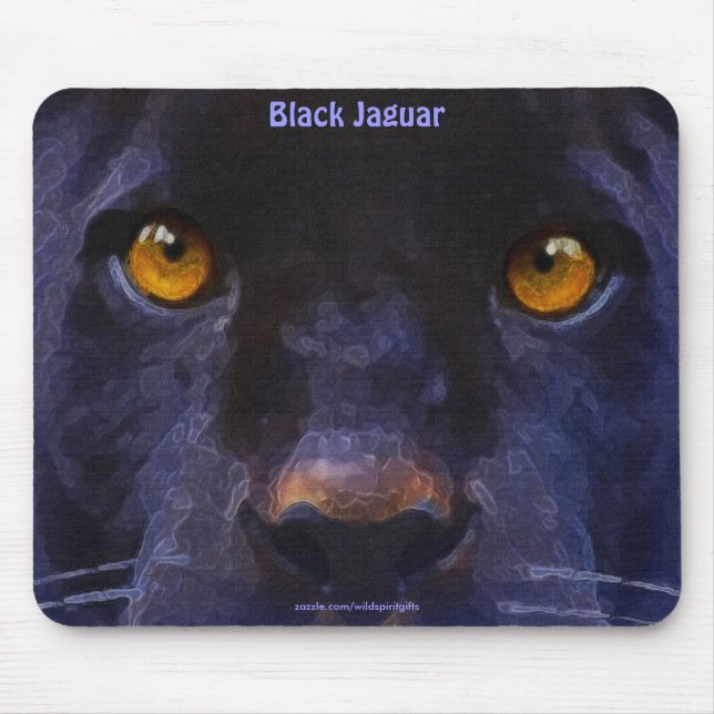 Black Panther (Black Jaguar) Wildlife Art Mousepad (Vorne)