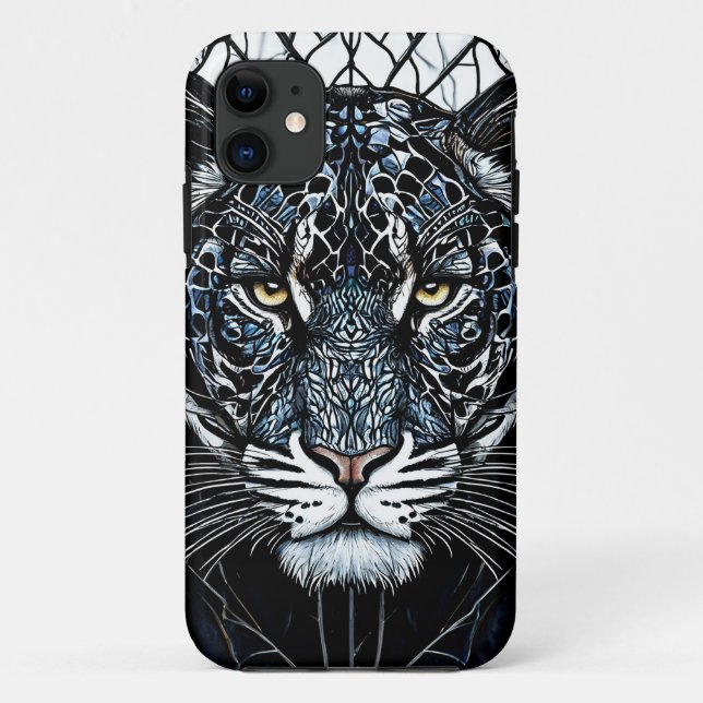 Black Panther Buntglas Buntes Bleiglas Case-Mate iPhone Hülle (Rückseite)