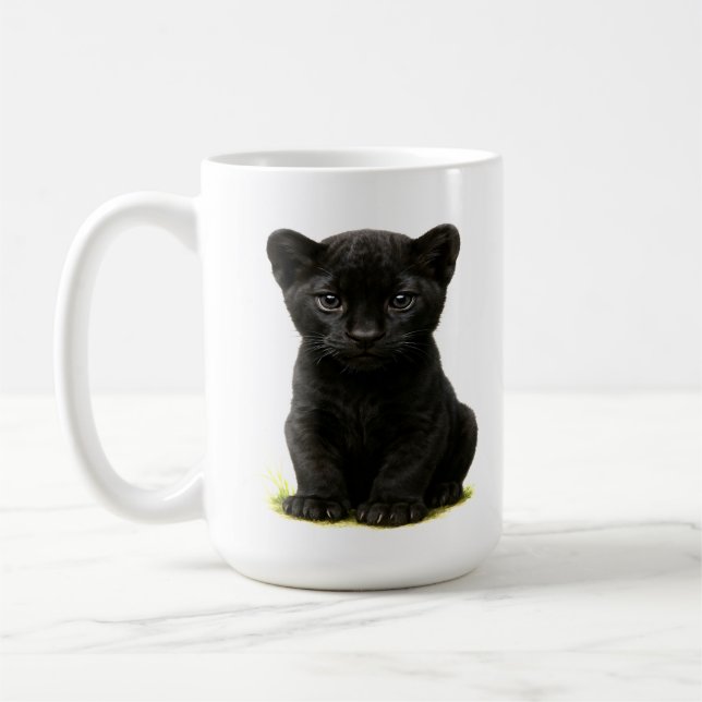 Black Panther Cube mit Big Eyes Kaffeetasse (Links)
