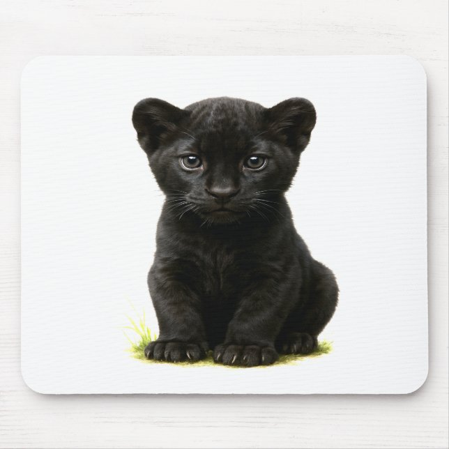 Black Panther Cube mit Big Eyes Mousepad (Vorne)