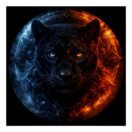 Black Panther – Fire & Ice | Mystical Animal Fanta Poster