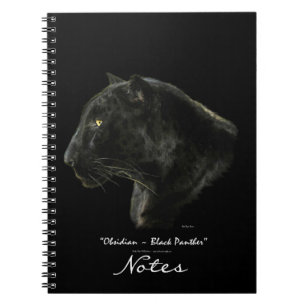 Black Panther Jaguar Leopard Wildlife Art Notebook Notizblock