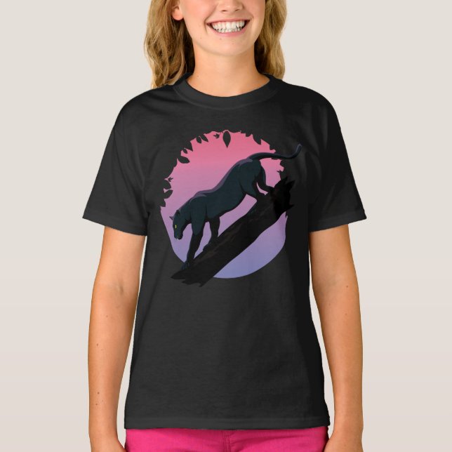 Black Panther Jungle Animal Kids T-Shirt (Vorderseite)