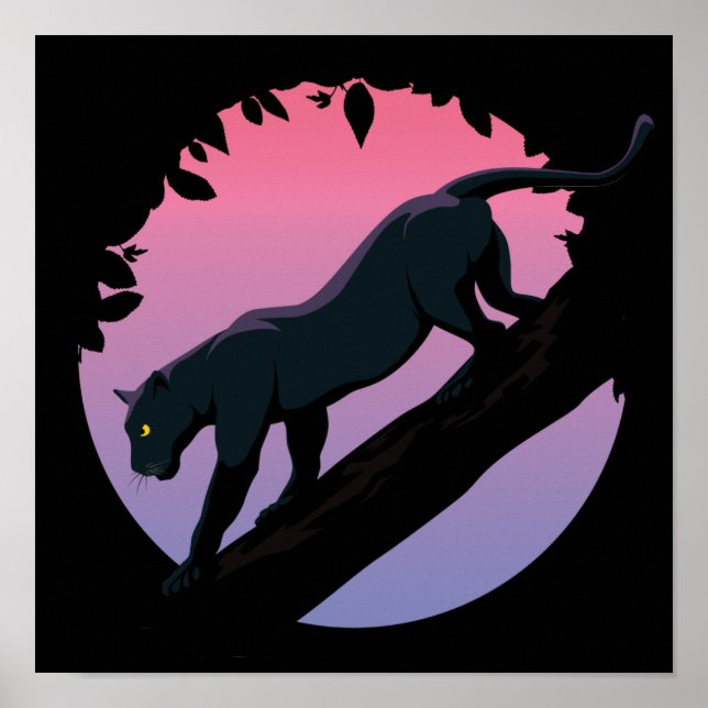 Black Panther Jungle Animal Poster (Vorne)