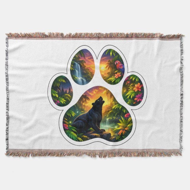Black Panther Jungle Paw Design Decke (Vorderseite)