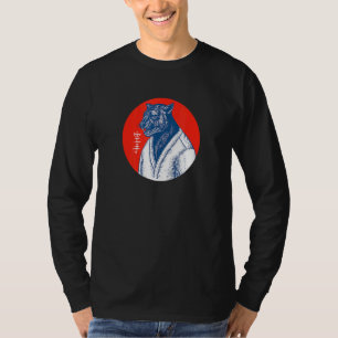 Black Panther Karate Japanische Kunstästhetik Graf T-Shirt