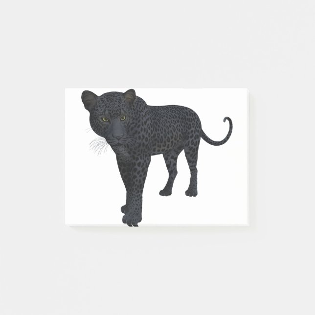 Black Panther Leopard Jaguar Cat Big Wildlife Post-it Klebezettel (Vorderseite)