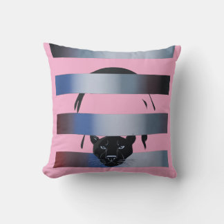Black Panther Peeking Through Stripes – Modern Min Kissen