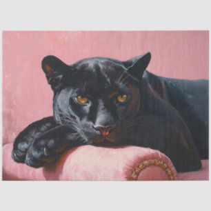 Black Panther Pink Sofa Decoupage Seidenpapier
