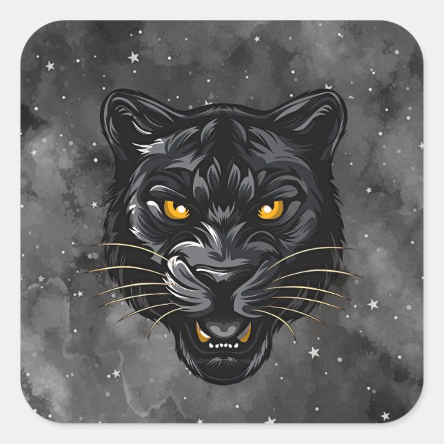 Black Panther Quadratischer Aufkleber (Vorderseite)
