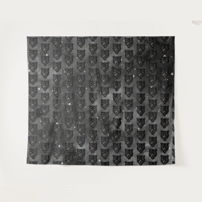 Black Panther Tapestry Wandteppich (Vorderseite (Horizontal))