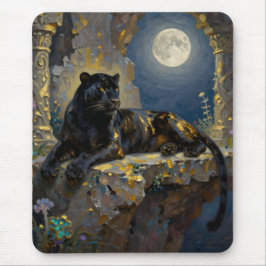 Black Panther under the Full Moon Mousepad