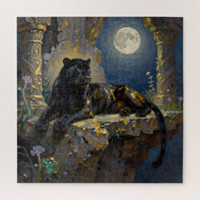 Black Panther under the Full Moon  Puzzle (Vertikal)