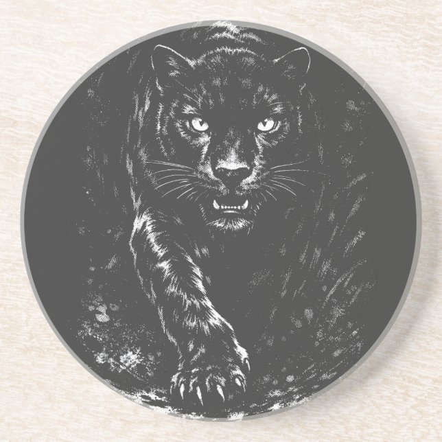 Black Panther — von BurnsInHell Getränkeuntersetzer (Vorne)