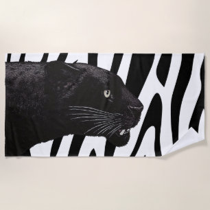 Black Panther von Toshi Yoshida Wood Wall Art Strandtuch
