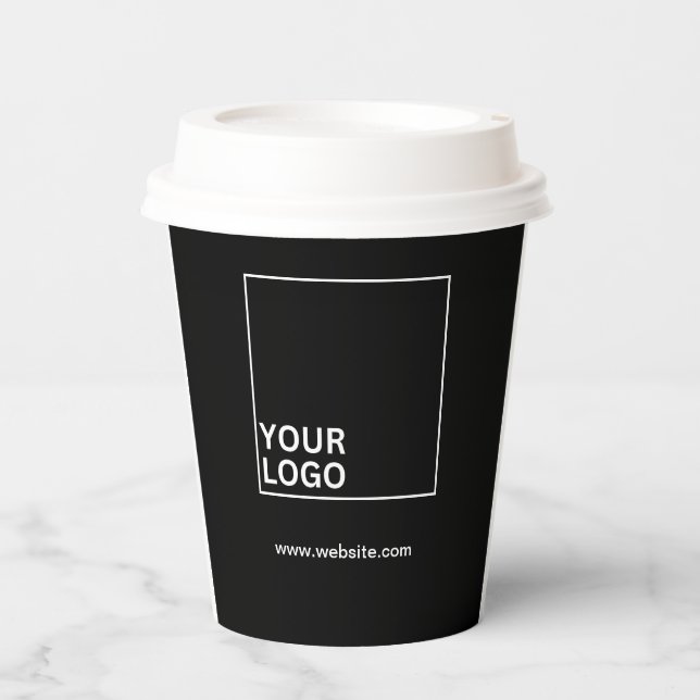 Black Paper Coffee Cup Pappbecher (Vorderseite)