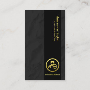 Black Paper Creme Texture Black Column Chauffeur Visitenkarte