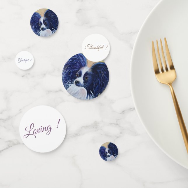 Black Papillon Puppy Birthday Konfetti (Gruppe)