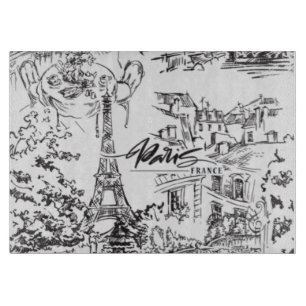 Black Paris Eiffel Tower Tower Schneidebrett