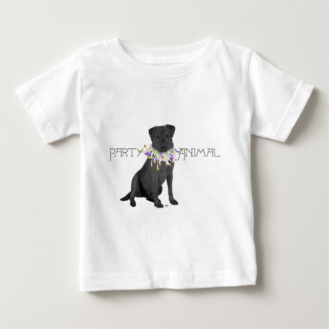 Black Party Animal Labrador Retriever Baby T-shirt (Vorderseite)