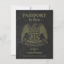 Black Passport-Hochzeit in Urlaubsort Save the Dat