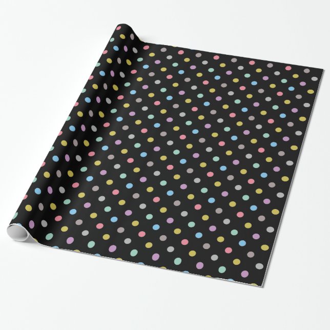 Black Pastel Spot ELEGANT BIRTHDAY WEDDAY WRAP Geschenkpapier (Ungerollt)
