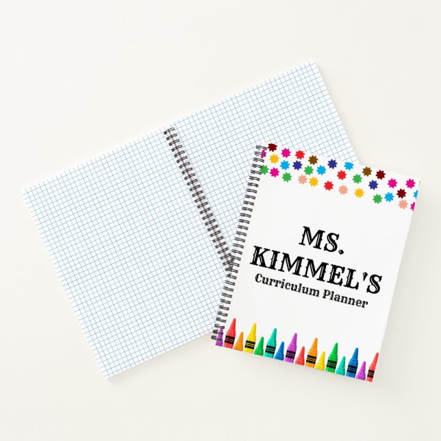 Black Pastels Crayons Curriculum Lehrerplaner Notizbuch (Innenseite)