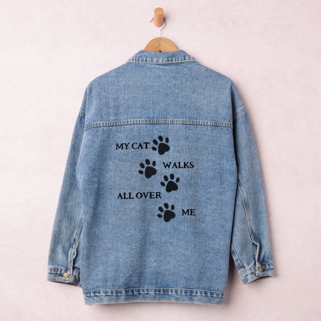 Black Paw druckt Design Denim Jacket Jeansjacke (Hangar)