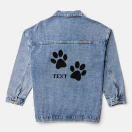 Black Paw druckt Design Denim Jacket Jeansjacke
