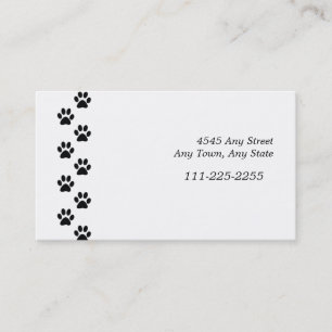 Black Paw Prints Border Business Card Visitenkarte
