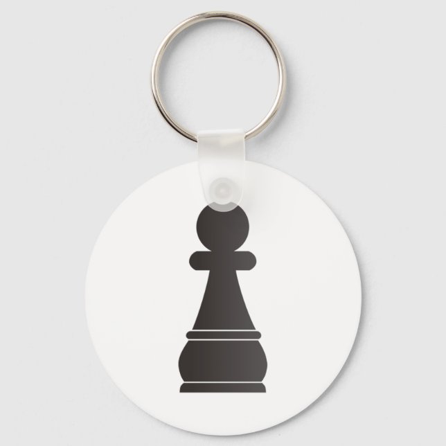 Black Pawn Schach Piece Schlüsselanhänger (Vorderseite)