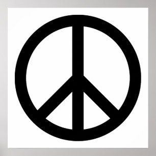 Black Peace Symbol Poster