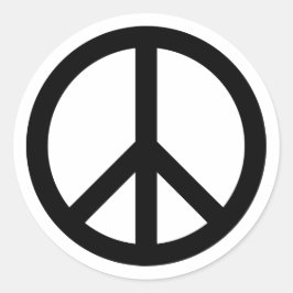 Black Peace Symbol Runder Aufkleber