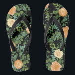 Black & Peach Wedding Modernes Floral Flip Flops<br><div class="desc">Eine schöne,  schwarz & pfirsichfarbene Hochzeit ist ein wunderschönes,  dunkelelegantes Hochzeitsdesign!</div>