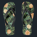 Black & Peach Wedding Modernes Floral Flip Flops<br><div class="desc">Eine schöne,  schwarz & pfirsichfarbene Hochzeit ist ein wunderschönes,  dunkelelegantes Hochzeitsdesign!</div>