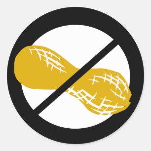 Black Peanut Free Nut Allergie Kinder Runder Aufkleber