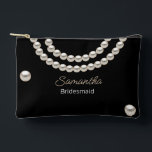 Black Pearl Necklace Zubehörtasche<br><div class="desc">Eleganter Silver Pearl Necklace Brautparty Accessory Pouch . Es ist sehr einfach,  mit Ihren persönlichen Daten zu personalisieren. Matching-Elemente verfügbar.</div>