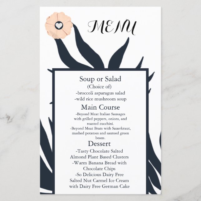 Black Pearl Watusi Tacao Wedding Menu (Vorderseite)