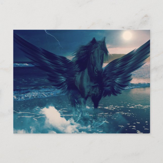 Black Pegasus Postkarte (Vorderseite)