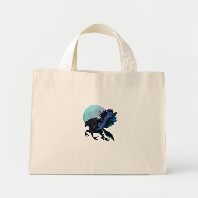 Black Pegasus und Blue Moon Bag Mini Stoffbeutel (Vorne)