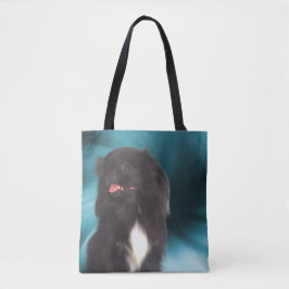 Black Pekingese Blue Wirbel Dog Art