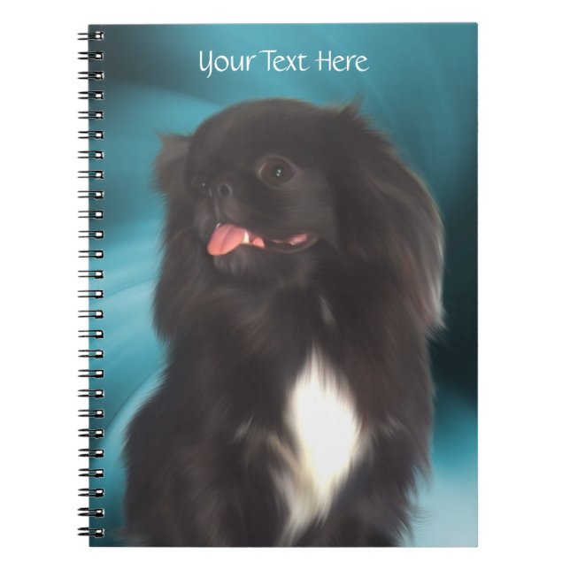Black Pekingese Dog Art Notizblock (Vorderseite)