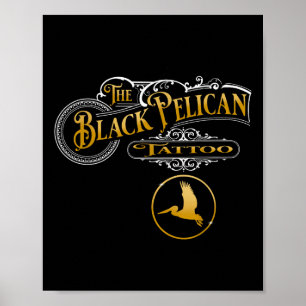 Black Pelican Tattoo Shop Poster